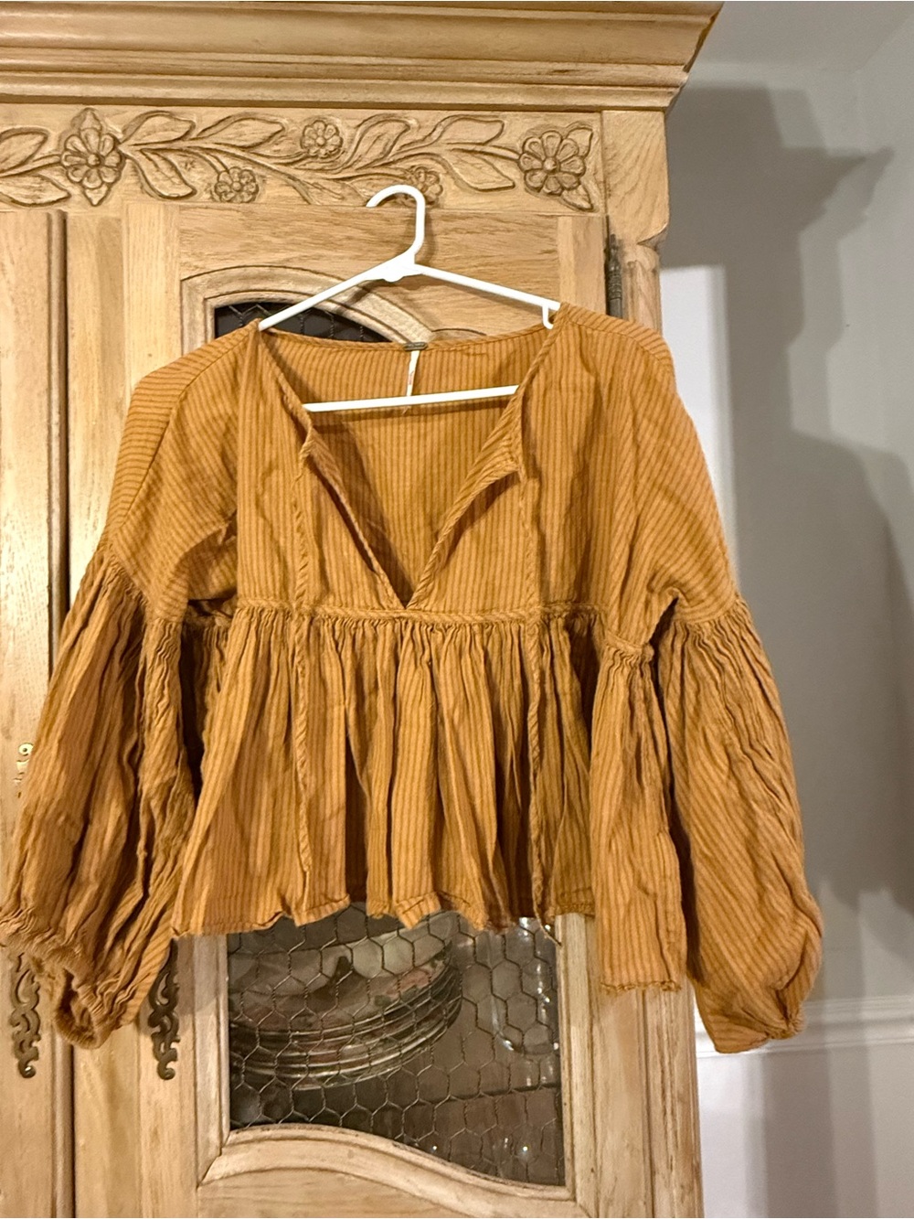 Free People Women’s Peasant Blouse in Mustard